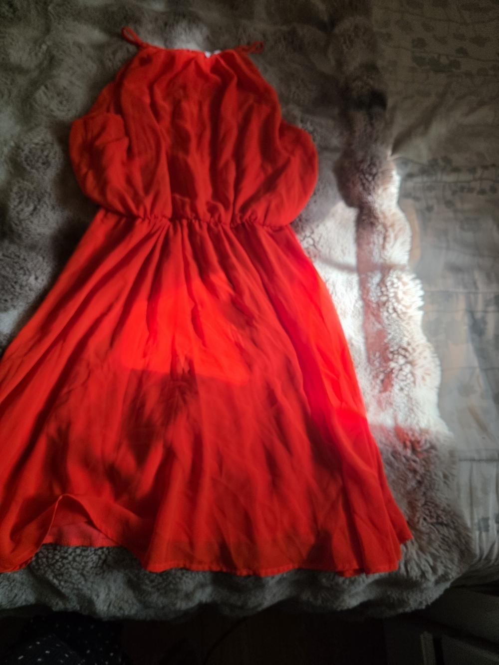 Lush Red Halter Summer Dress
